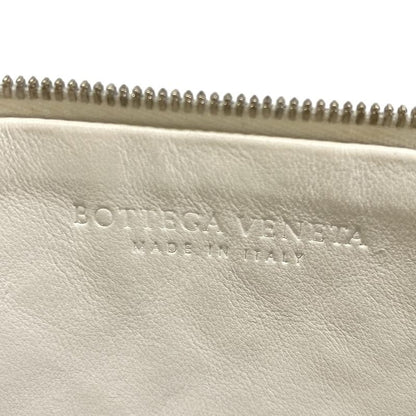 Bottega Veneta Wristlet Intrecciato White Leather Vanity Bag