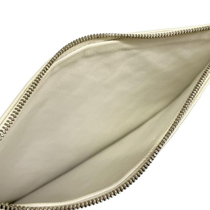 Bottega Veneta Wristlet Intrecciato White Leather Vanity Bag