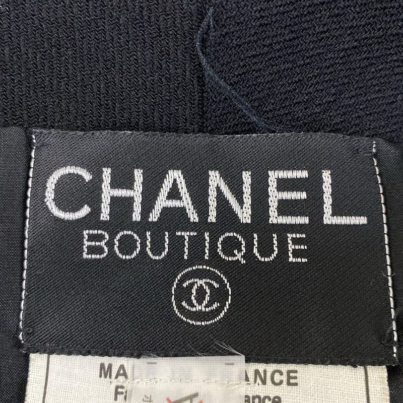 Chanel Skirts Black CC Logo Button Wool Dress