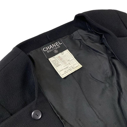 Chanel Skirts Black CC Logo Button Wool Dress
