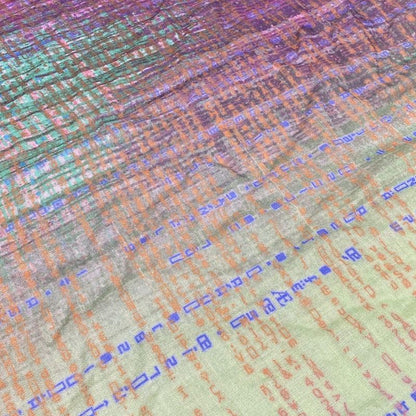 Chanel Shawl Purple Green Multi Cashmere Silk Scarf