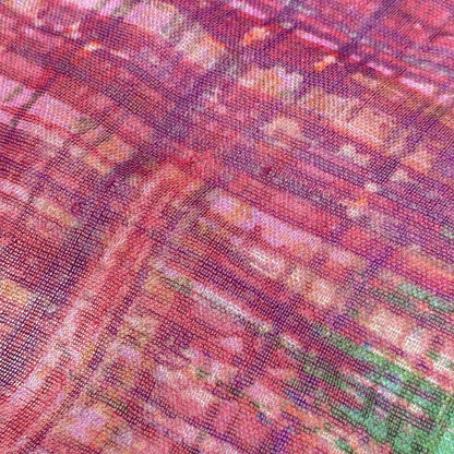 Chanel Shawl Purple Green Multi Cashmere Silk Scarf