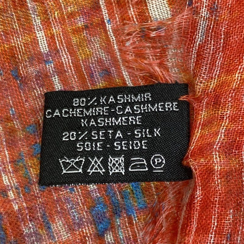 Chanel Shawl Purple Green Multi Cashmere Silk Scarf