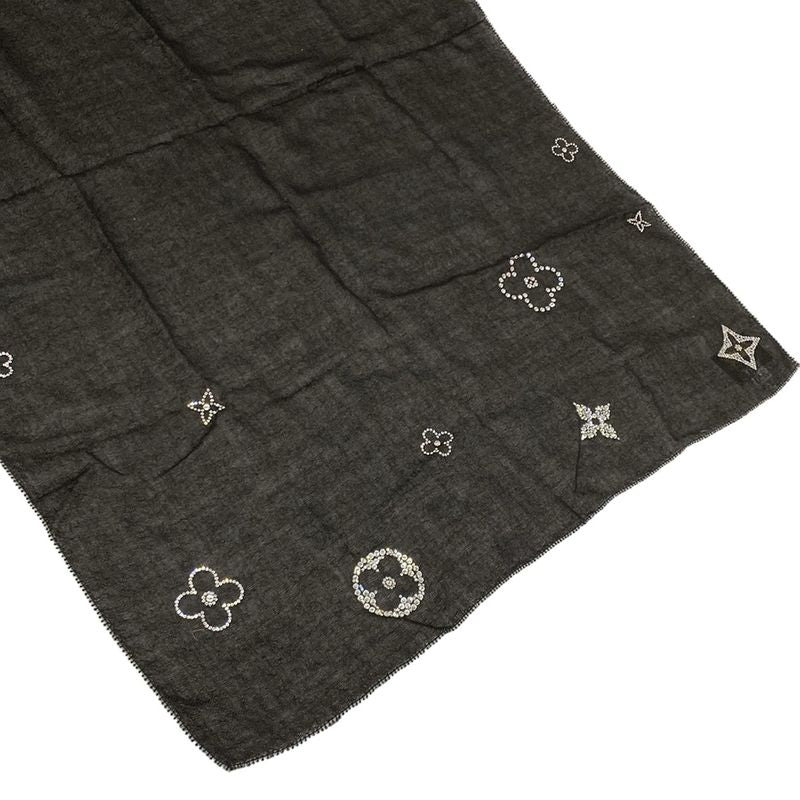 Louis Vuitton Shawl Etole Monte Carlo Noir Black Cashmere Scarf
