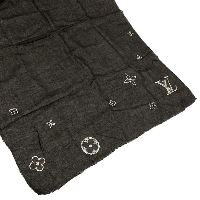Louis Vuitton Shawl Etole Monte Carlo Noir Black Cashmere Scarf