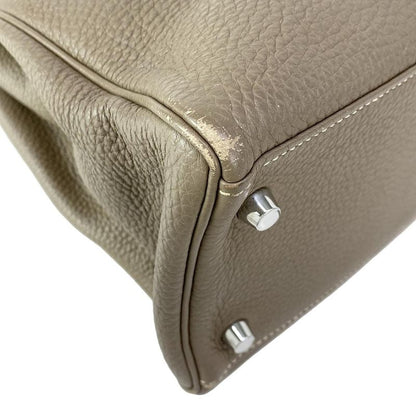 Hermes Handbag Kelly 32 Etoupe Silver