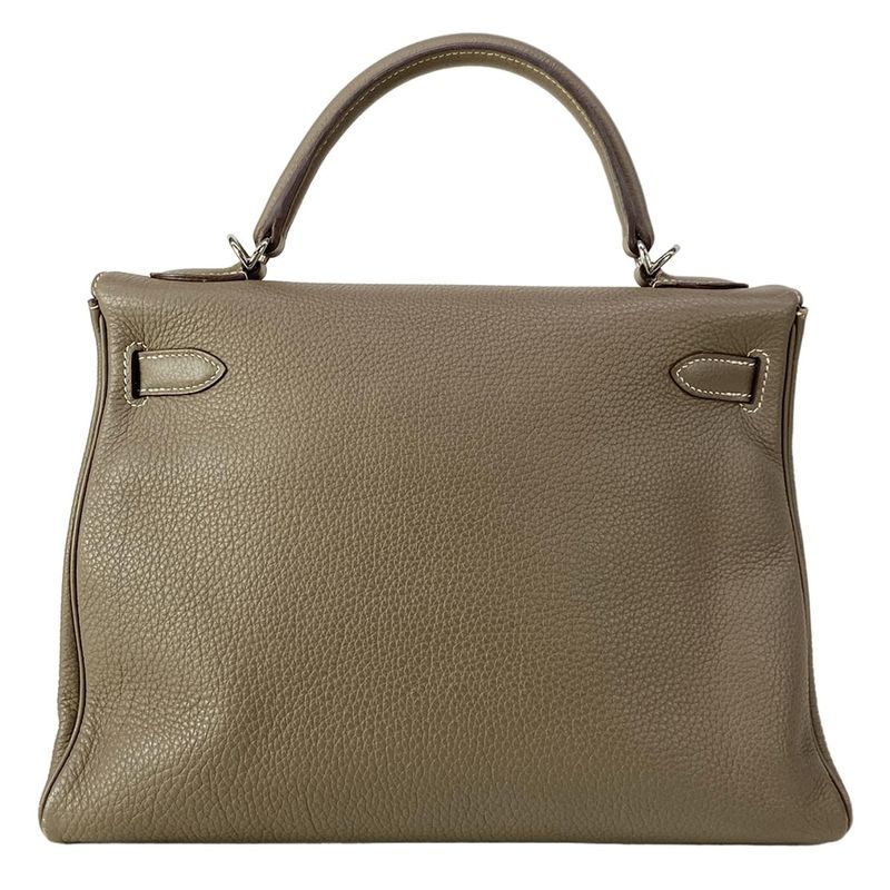 Hermes Handbag Kelly 32 Etoupe Silver
