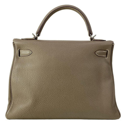 Hermes Handbag Kelly 32 Etoupe Silver
