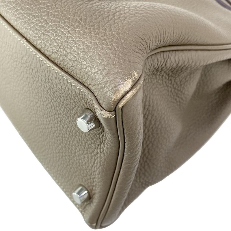 Hermes Handbag Kelly 32 Etoupe Silver