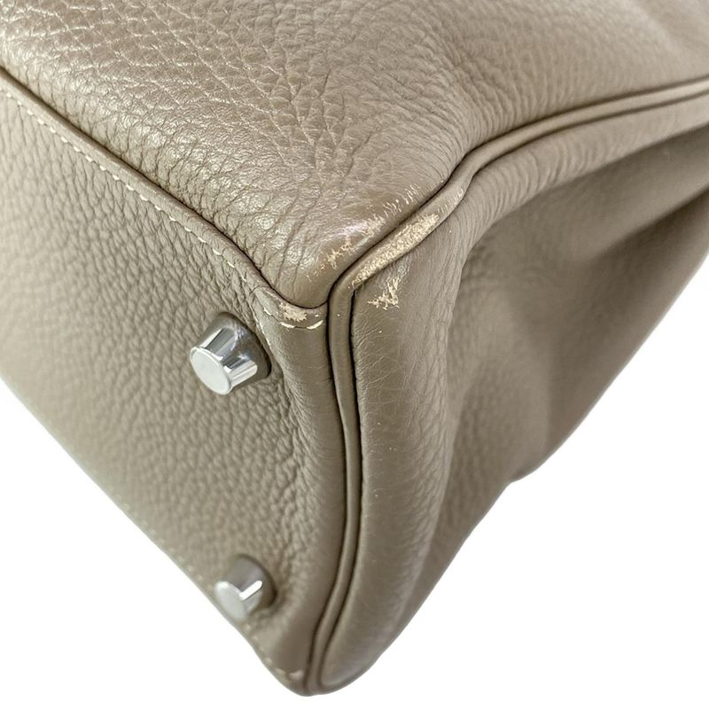 Hermes Handbag Kelly 32 Etoupe Silver
