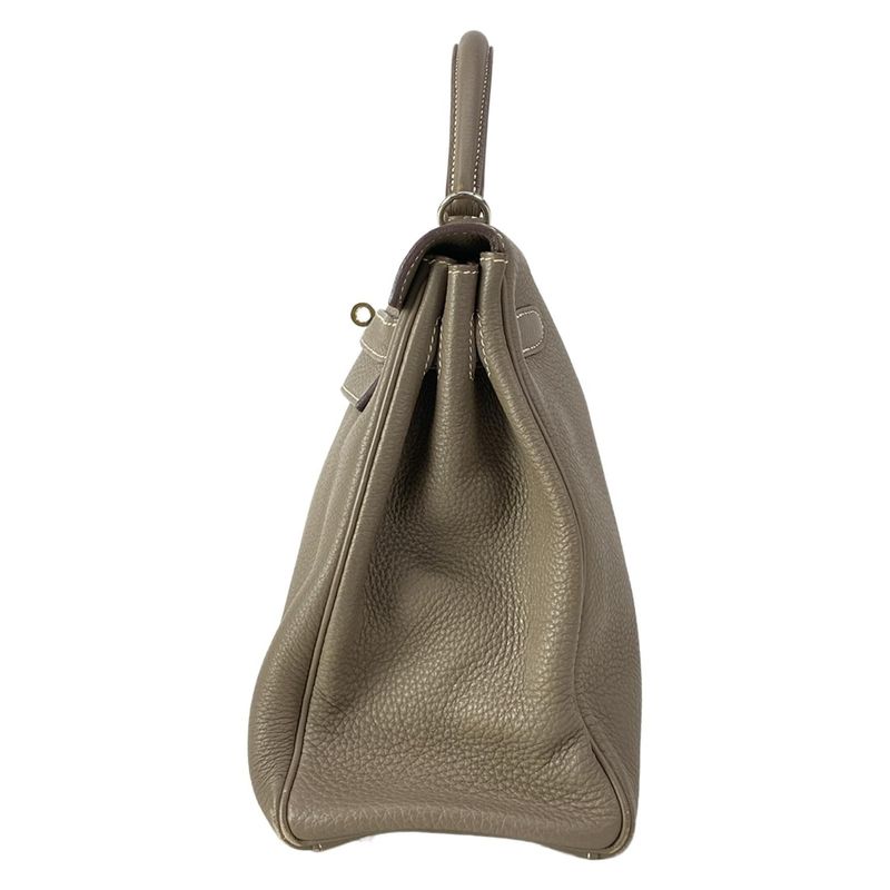 Hermes Handbag Kelly 32 Etoupe Silver