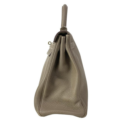 Hermes Handbag Kelly 32 Etoupe Silver