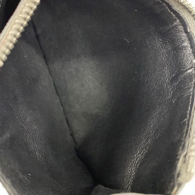 Balenciaga Coin Case Gray Glitter Fragment Card Leather