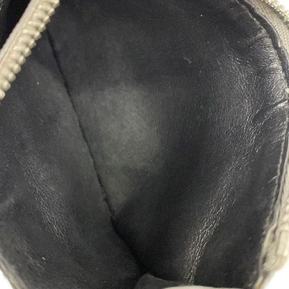 Balenciaga Coin Case Gray Glitter Fragment Card Leather