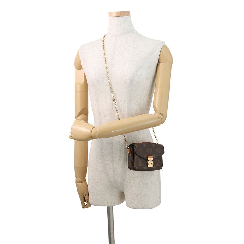 Louis Vuitton Chain Shoulder Bag Monogram Micro Metis 2-Way Pouch