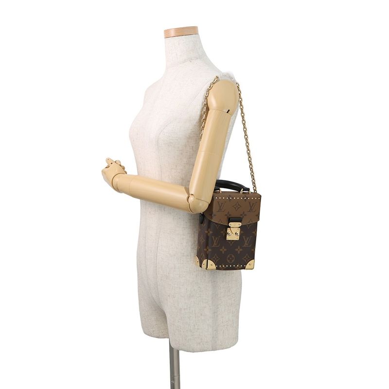 Louis Vuitton Monogram Reverse Camera Box 2-Way Chain Shoulder Bag Black