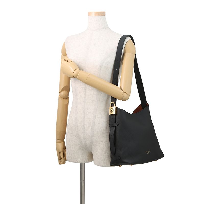 Louis Vuitton Shoulder Bag Calf Leather Low Key Hobo PM Black