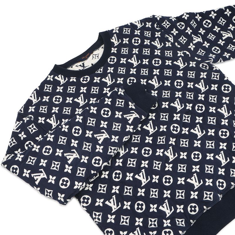 Louis Vuitton Sweatshirt Monogram Crew Neck S Top White