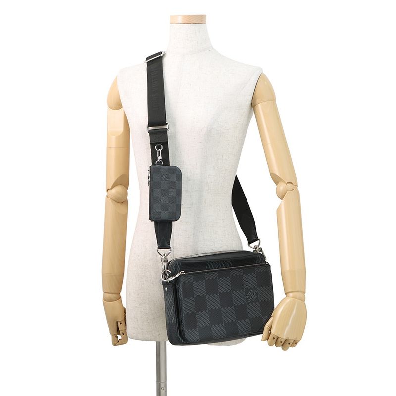 Louis Vuitton Shoulder Bag Damier Graphite Trio Black