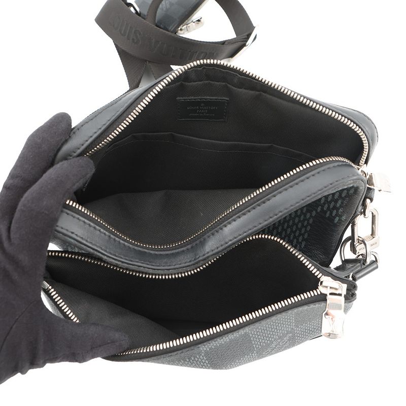 Louis Vuitton Shoulder Bag Damier Graphite Trio Black