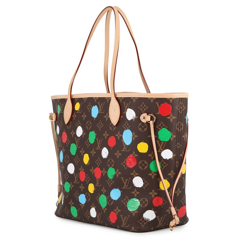 Louis Vuitton Tote Monogram Painted Dot LV YK Neverfull MM Shoulder Bag