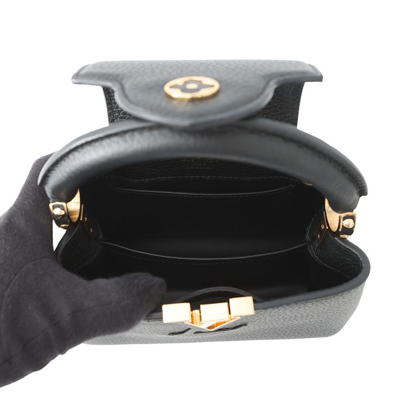 Louis Vuitton Handbag Taurillon Leather Capucines Mini 2-Way Shoulder Black