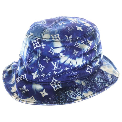 Louis Vuitton Bonnet Monogram Paisley Logo Embroidery Reversible Bucket Navy