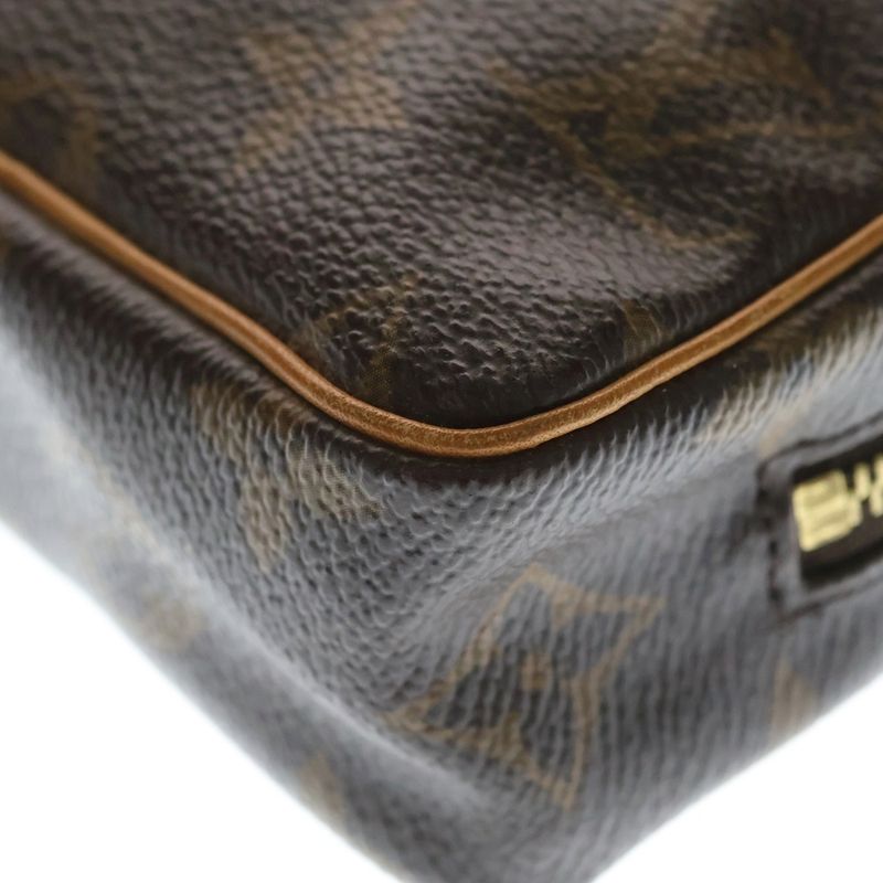 Louis Vuitton Monogram Trousse Wapiti Pouch Case Brown Leather Gold