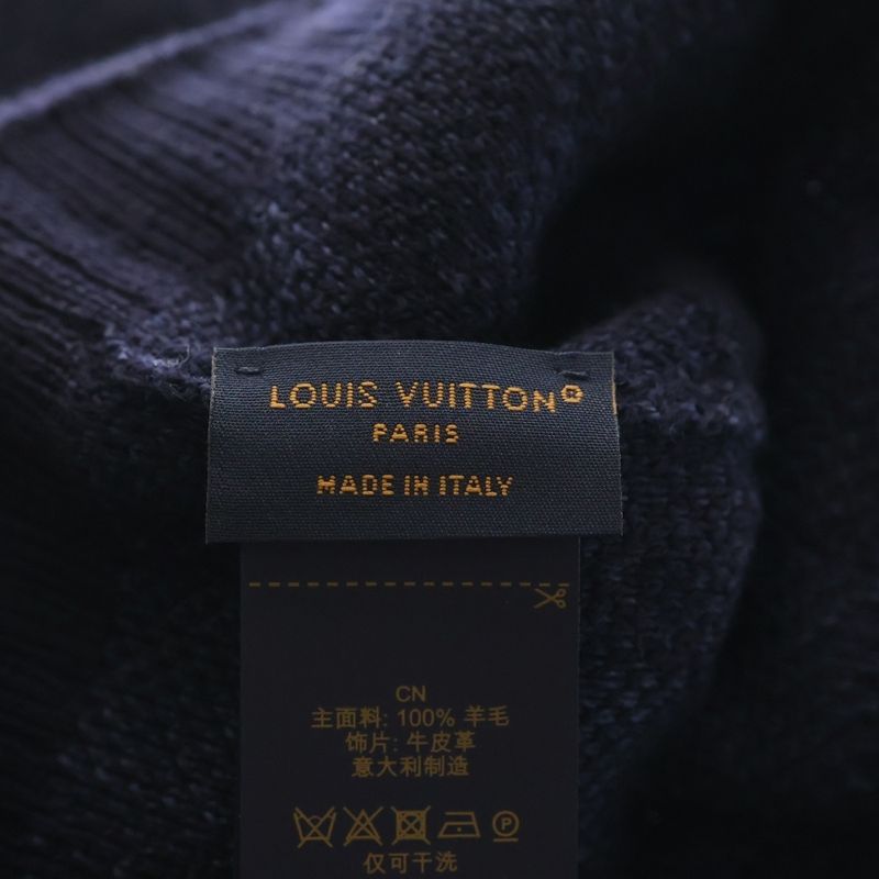 Louis Vuitton Damier Neo Petite Knit Hat Beanie Navy Sweater