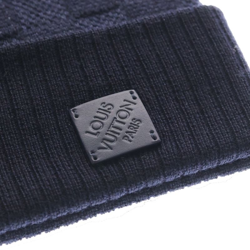 Louis Vuitton Damier Neo Petite Knit Hat Beanie Navy Sweater