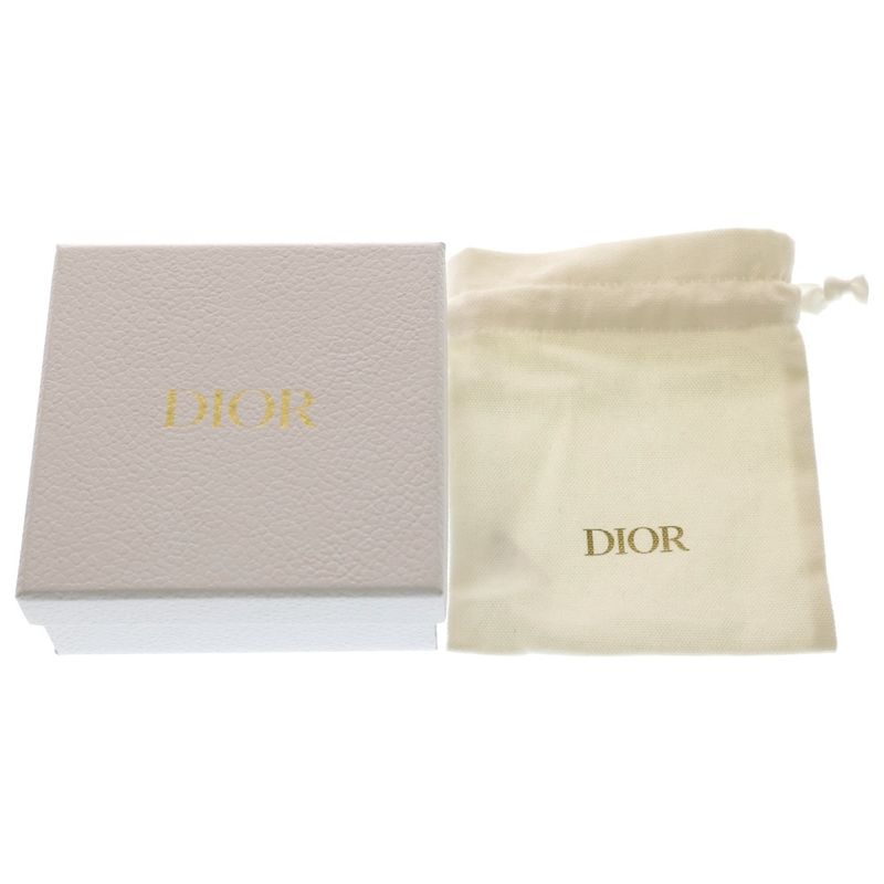 Dior Lady Cannage Card Case Business Holder Black Leather Gold