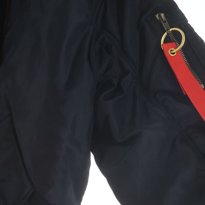 Balenciaga Nasa Zip Up Oversized Bomber Jacket Black