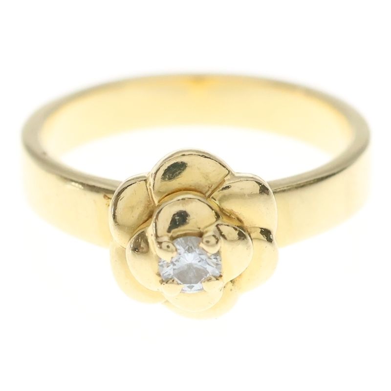 Chanel Camellia Diamond Ring Yellow Gold