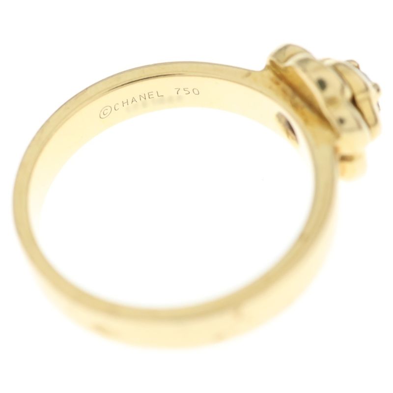 Chanel Camellia Diamond Ring Yellow Gold