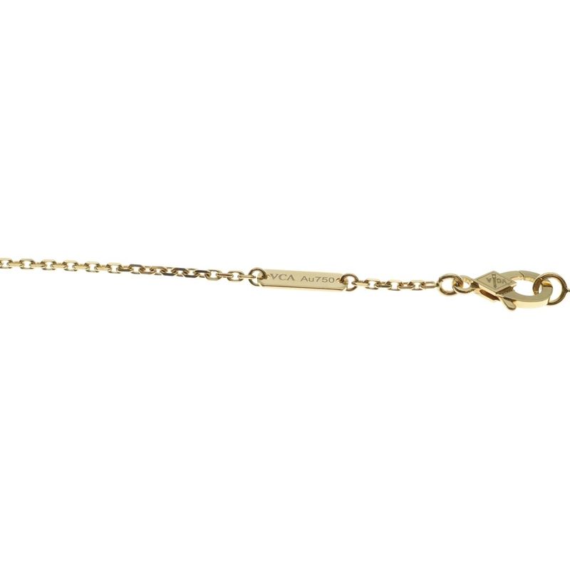 Van Cleef & Arpels Vintage Alhambra Carnelian Necklace Yellow Gold