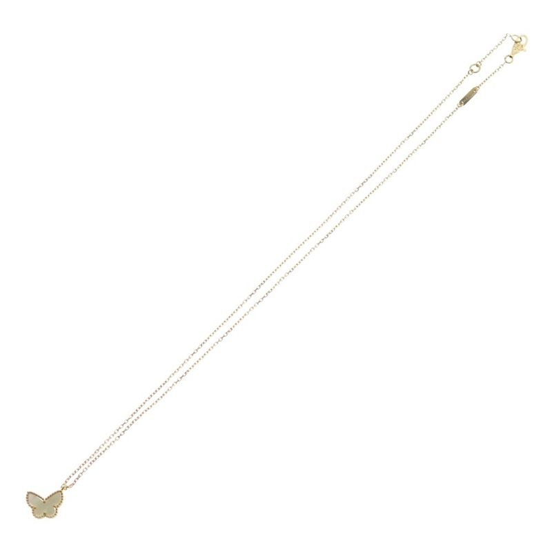 Van Cleef & Arpels Sweet Alhambra Papillon Mother of Pearl Necklace Yellow Gold