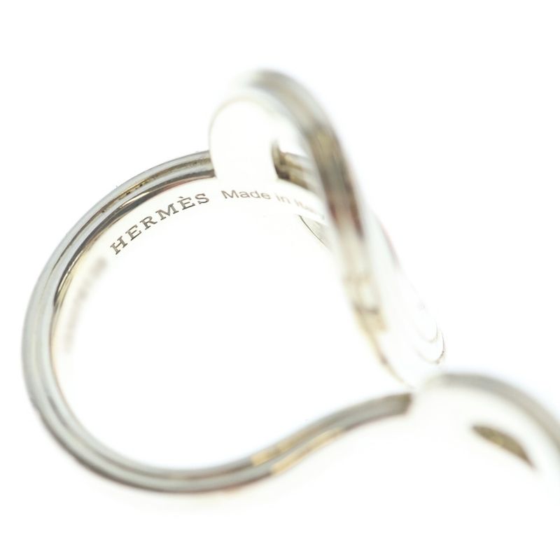 Hermes Chaine D'ancre Double Finger Ring Silver 51