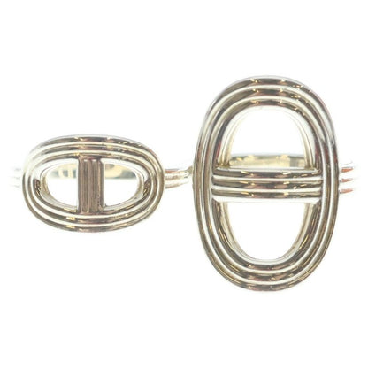Hermes Chaine D'ancre Double Finger Ring Silver 51