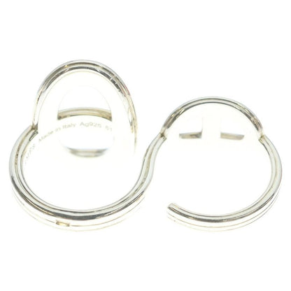 Hermes Chaine D'ancre Double Finger Ring Silver 51