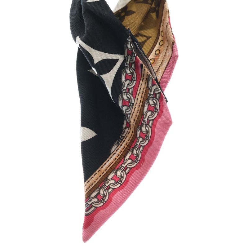 Louis Vuitton Bandeau BB Ultimate Silk Scarf Black White Pink
