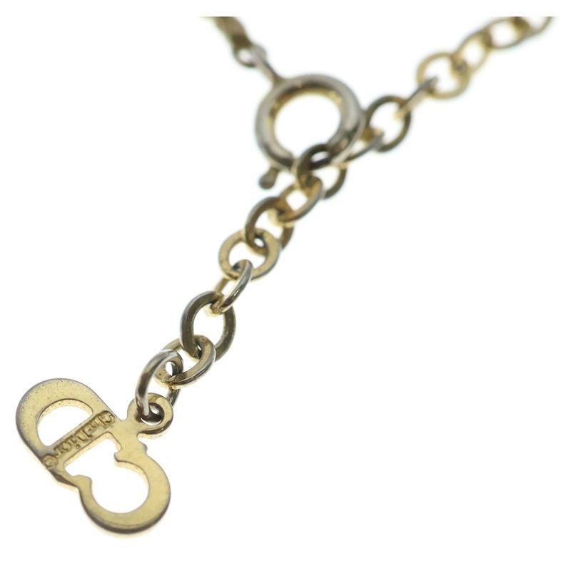Dior Cdlogo Line Stone Necklace Pendant Chain Gold
