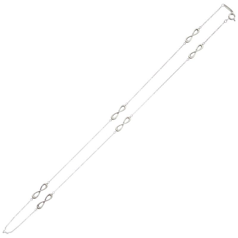 Tiffany & Co Infinity Endless Necklace Pendant Chain 925 Sterling Silver