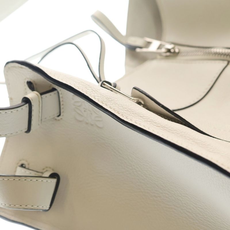 Loewe Hammock Small White Leather Shoulder Bag