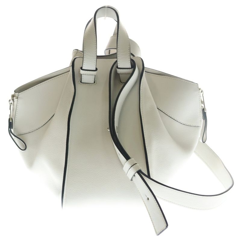 Loewe Hammock Small White Leather Shoulder Bag