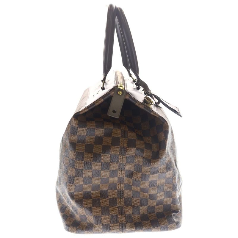 Louis Vuitton Greenwich PM Damier Leather Hand Bag Gold Brown