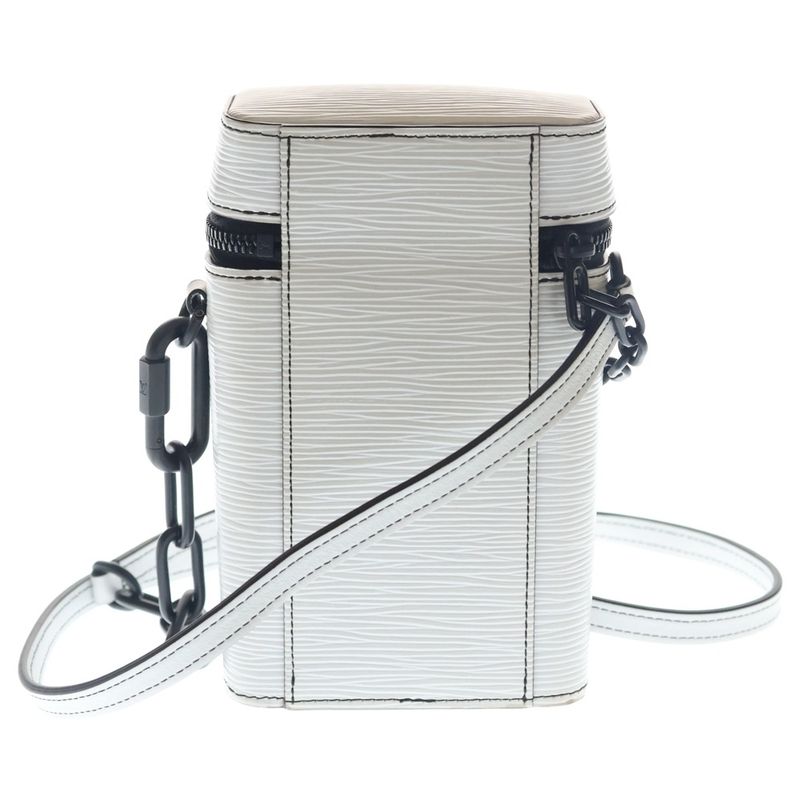 Louis Vuitton Phone Box Epi Leather Chain Shoulder Bag Black White