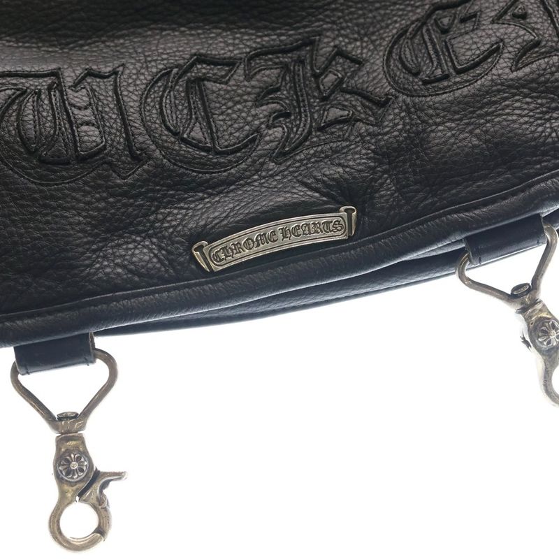 Chrome Hearts Shoulder Bag Sm Gunslinger Strap Leather Black