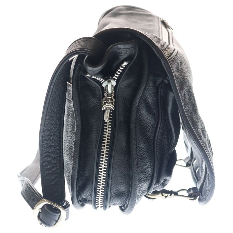 Chrome Hearts Shoulder Bag Sm Gunslinger Strap Leather Black