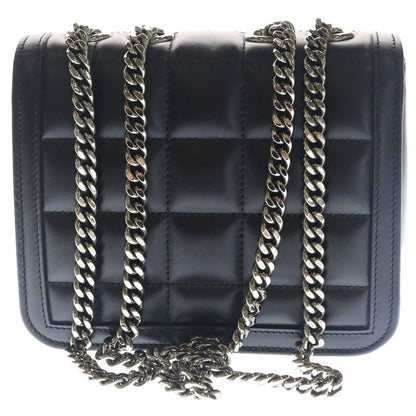 Gucci Deco Mini Leather Mini Shoulder Bag Chain Black Silver