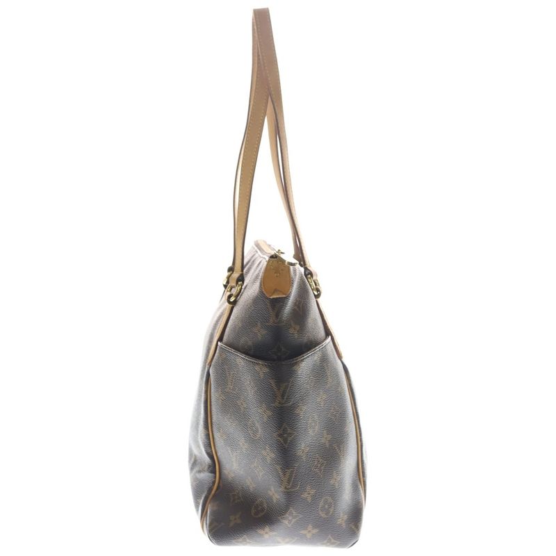 Louis Vuitton Monogram Totally MM Tote Brown Leather Gold